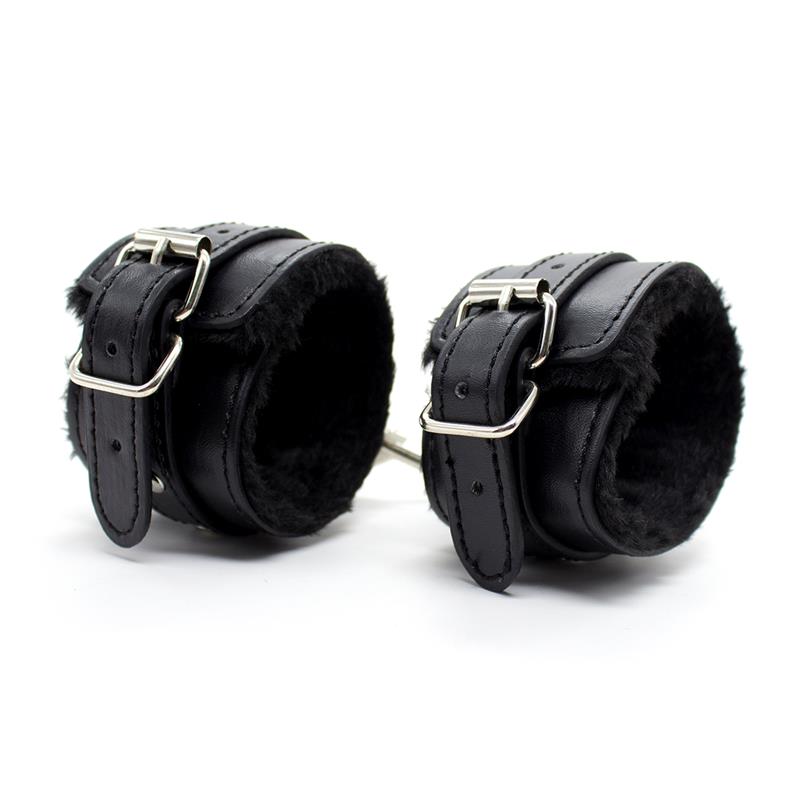 LATETOBED BDSM LINE Esposas con Forro Interior Ajustables 30 cm Negro