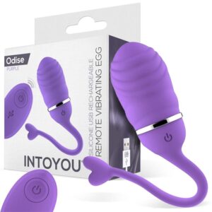INTOYOU Huevo Vibrador Control Remoto Odise USB Silicona Púrpura
