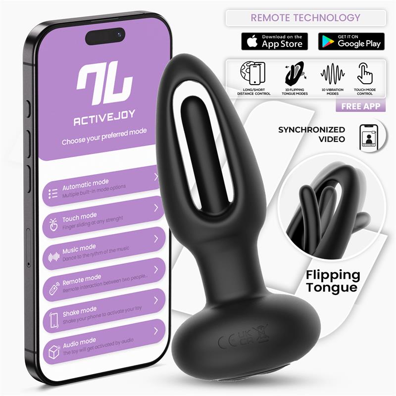 INTOYOU APP SERIES Zack Plug Anal con Flipping Tongue y Vibración con App - Image 2