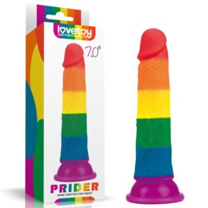 LOVETOY Dildo Prider 7" Silicona Líquida LGBT