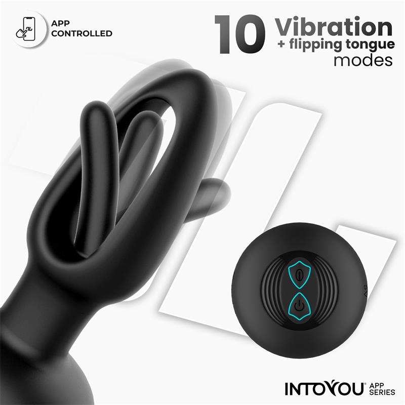INTOYOU APP SERIES Zack Plug Anal con Flipping Tongue y Vibración con App - Image 3