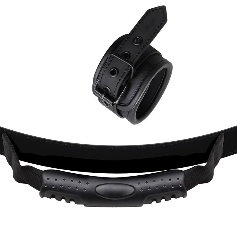 INTOYOU BLACK SHADOW Esposas de Cuero Vegano con Asidero - Image 4