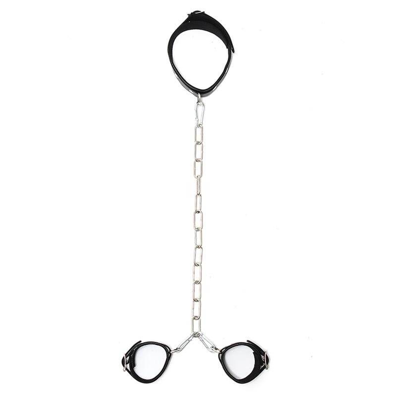 BONDAGE PLAY Collar con Esposas Cadena Ajustables - Image 4