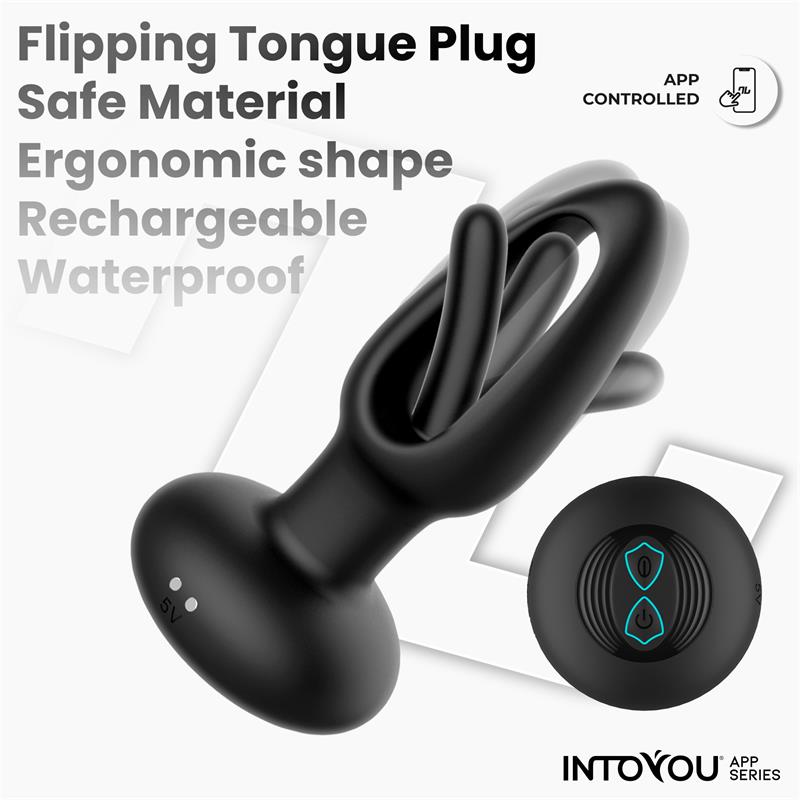 INTOYOU APP SERIES Zack Plug Anal con Flipping Tongue y Vibración con App - Image 4