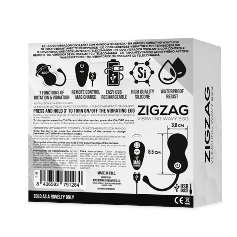 TARDENOCHE Zigzag Huevo Zigzageante y Vibrador con Control Remoto - Image 4