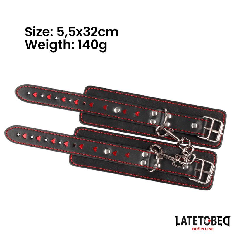 LATETOBED BDSM LINE Esposas para Tobillos con Cadena y Corazones - Image 5