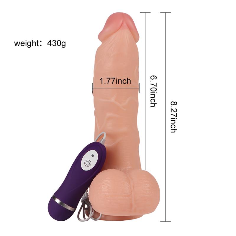 SHEQU Vibrador Realista Control Remoto Adam 21 cm - Image 6